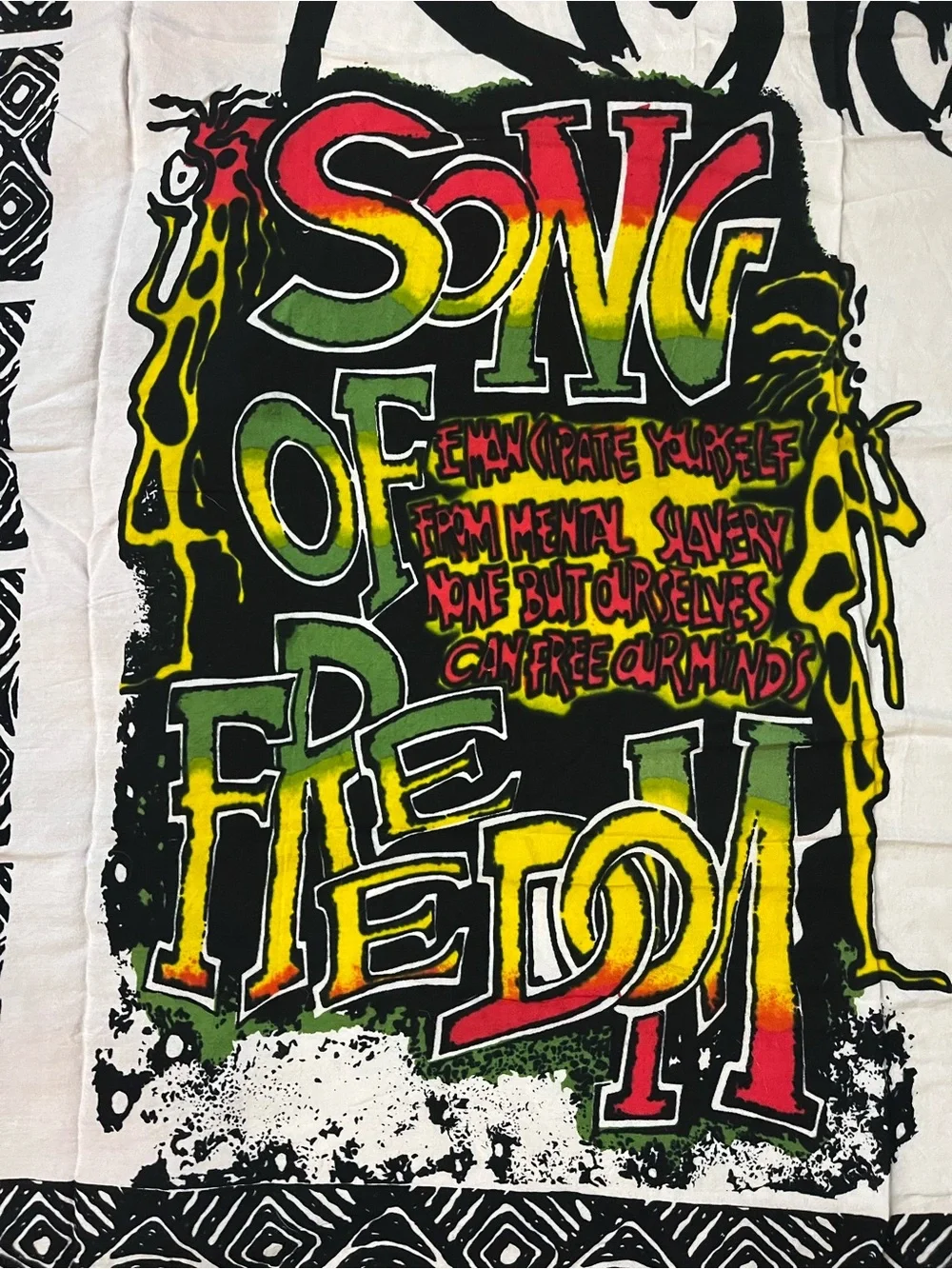 Bob Marley Graphic Tapestry - Black, White, Red, Yellow, Green